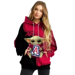 custom arizona wildcats baby yoda red black hoodie best selling