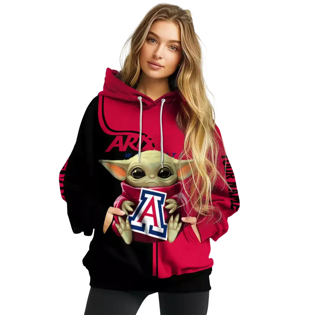 custom arizona wildcats baby yoda red black hoodie high quality custom arizona wildcats baby yoda red black hoodie high quality