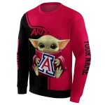 custom arizona wildcats baby yoda red black hoodie best selling