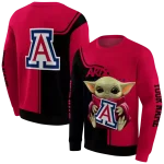 custom arizona wildcats baby yoda red black hoodie best selling