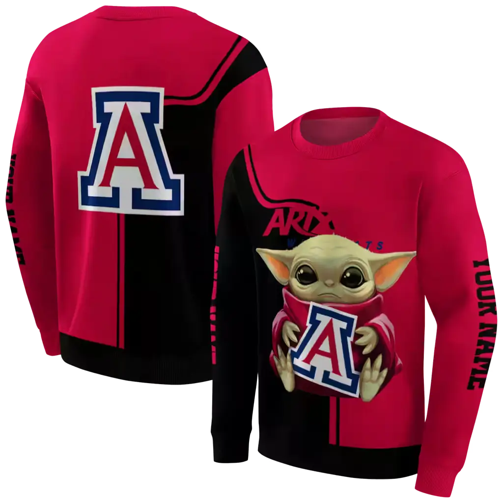custom arizona wildcats baby yoda red black hoodie premium grade custom arizona wildcats baby yoda red black hoodie premium grade