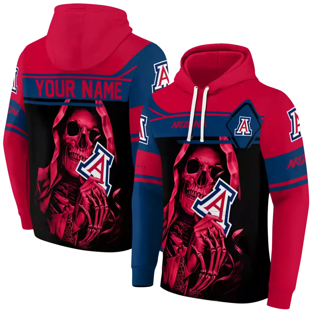 custom arizona wildcats grim reaper red black hoodie fashion forward custom arizona wildcats grim reaper red black hoodie fashion forward