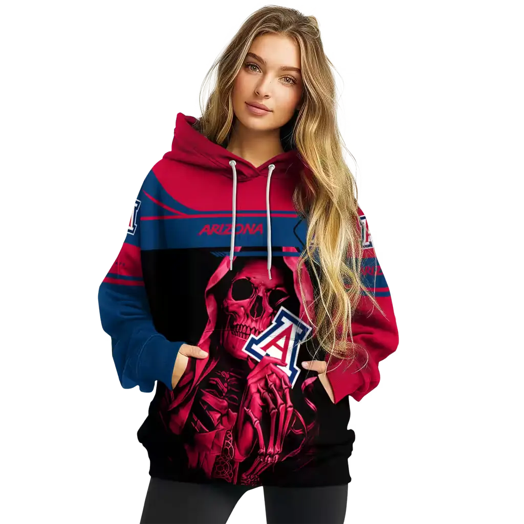 custom arizona wildcats grim reaper red black hoodie high quality custom arizona wildcats grim reaper red black hoodie high quality