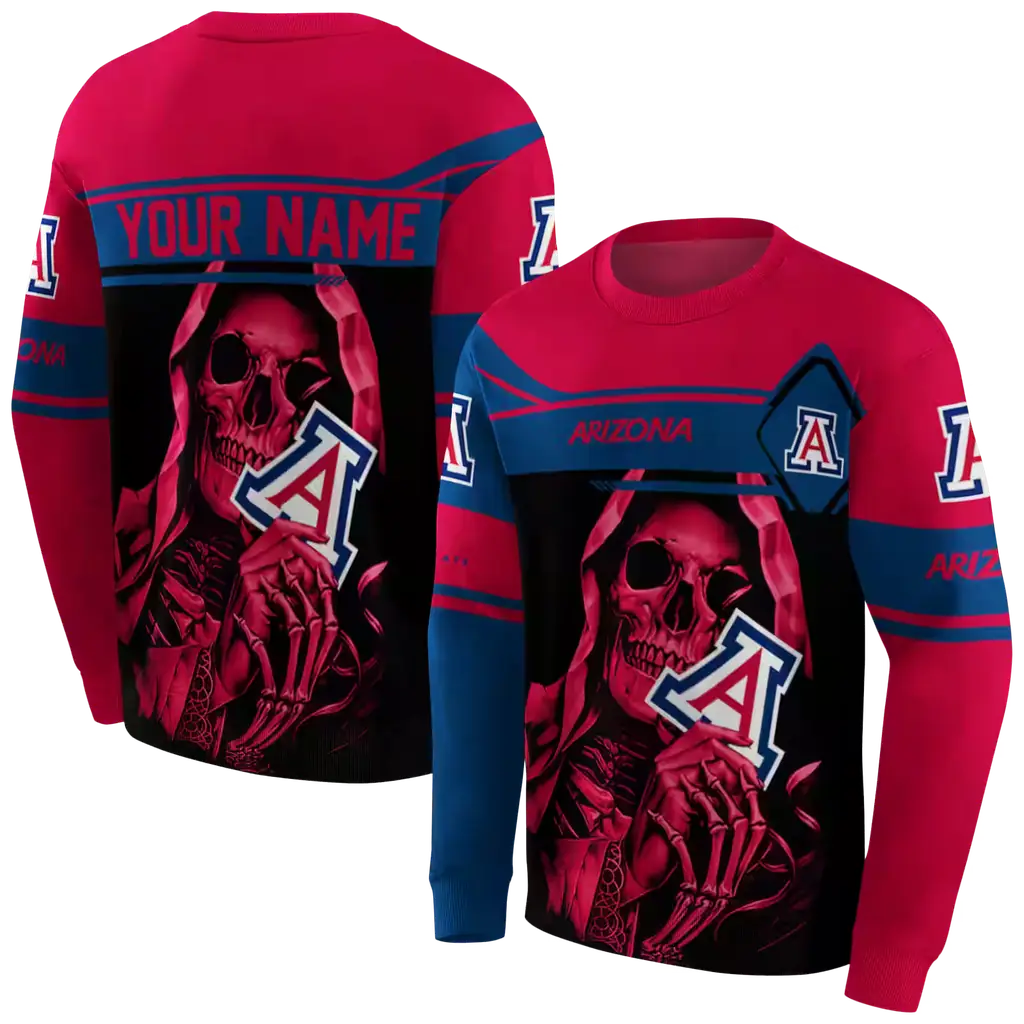 custom arizona wildcats grim reaper red black hoodie premium grade custom arizona wildcats grim reaper red black hoodie premium grade