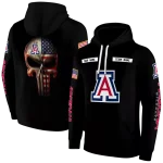 custom arizona wildcats punisher skull black hoodie best selling