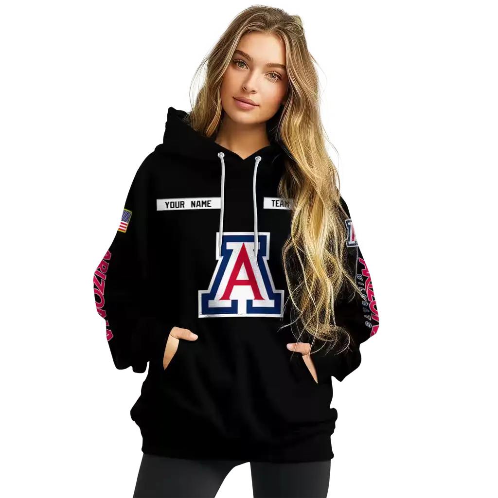 custom arizona wildcats punisher skull black hoodie high quality custom arizona wildcats punisher skull black hoodie high quality