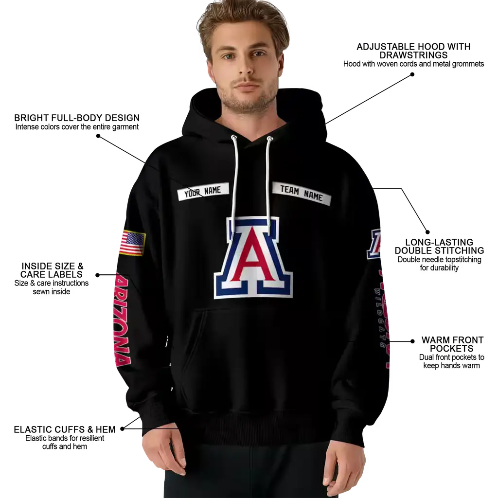 custom arizona wildcats punisher skull black hoodie latest model custom arizona wildcats punisher skull black hoodie latest model