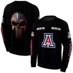 custom arizona wildcats punisher skull black hoodie best selling