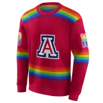 custom arizona wildcats rainbow stripes red hoodie best selling