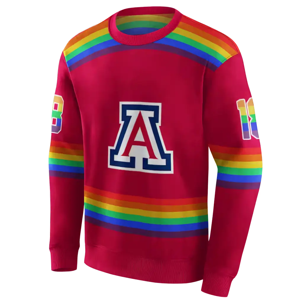 custom arizona wildcats rainbow stripes red hoodie new arrival custom arizona wildcats rainbow stripes red hoodie new arrival