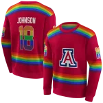 custom arizona wildcats rainbow stripes red hoodie best selling