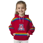 custom arizona wildcats rainbow stripes red hoodie best selling
