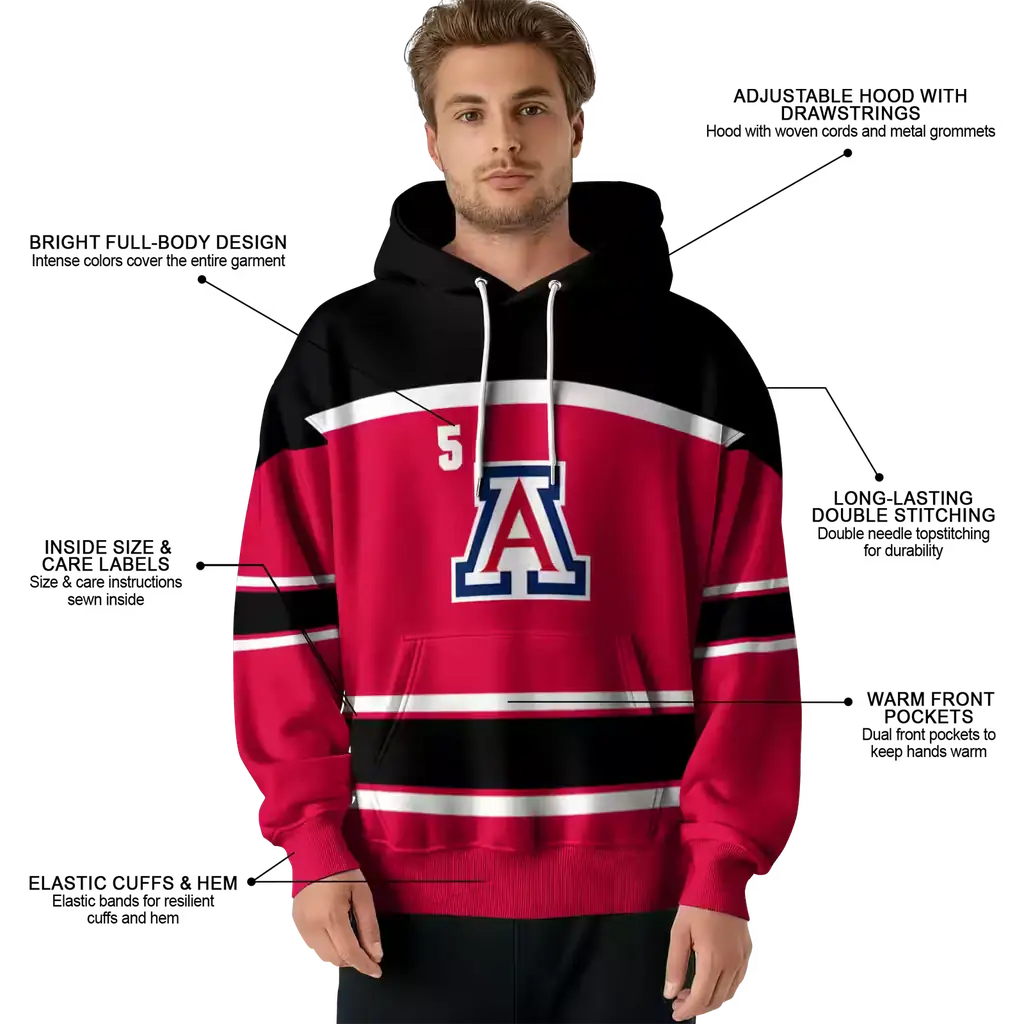 custom arizona wildcats striped pattern red hoodie latest model custom arizona wildcats striped pattern red hoodie latest model