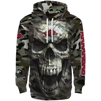 custom arkansas razorbacks camo skull hoodie best selling