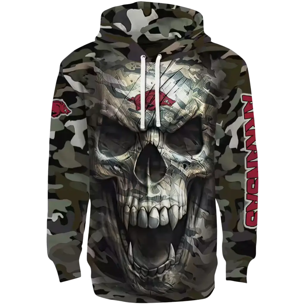 custom arkansas razorbacks camo skull hoodie best selling custom arkansas razorbacks camo skull hoodie best selling