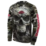custom arkansas razorbacks camo skull hoodie best selling