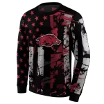 custom arkansas razorbacks distressed flag red black hoodie best selling