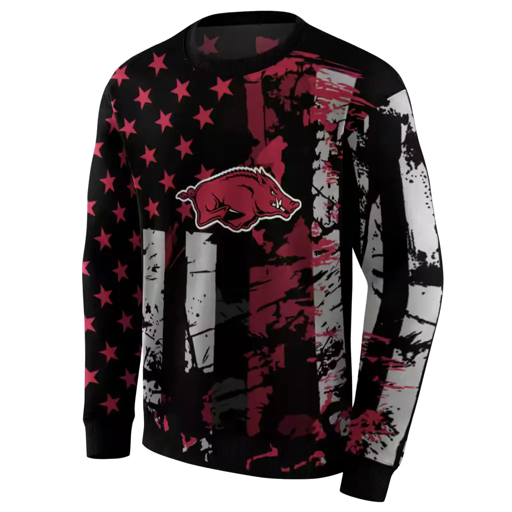 custom arkansas razorbacks distressed flag red black hoodie new arrival custom arkansas razorbacks distressed flag red black hoodie new arrival