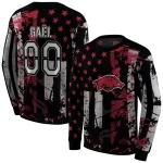 custom arkansas razorbacks distressed flag red black hoodie best selling