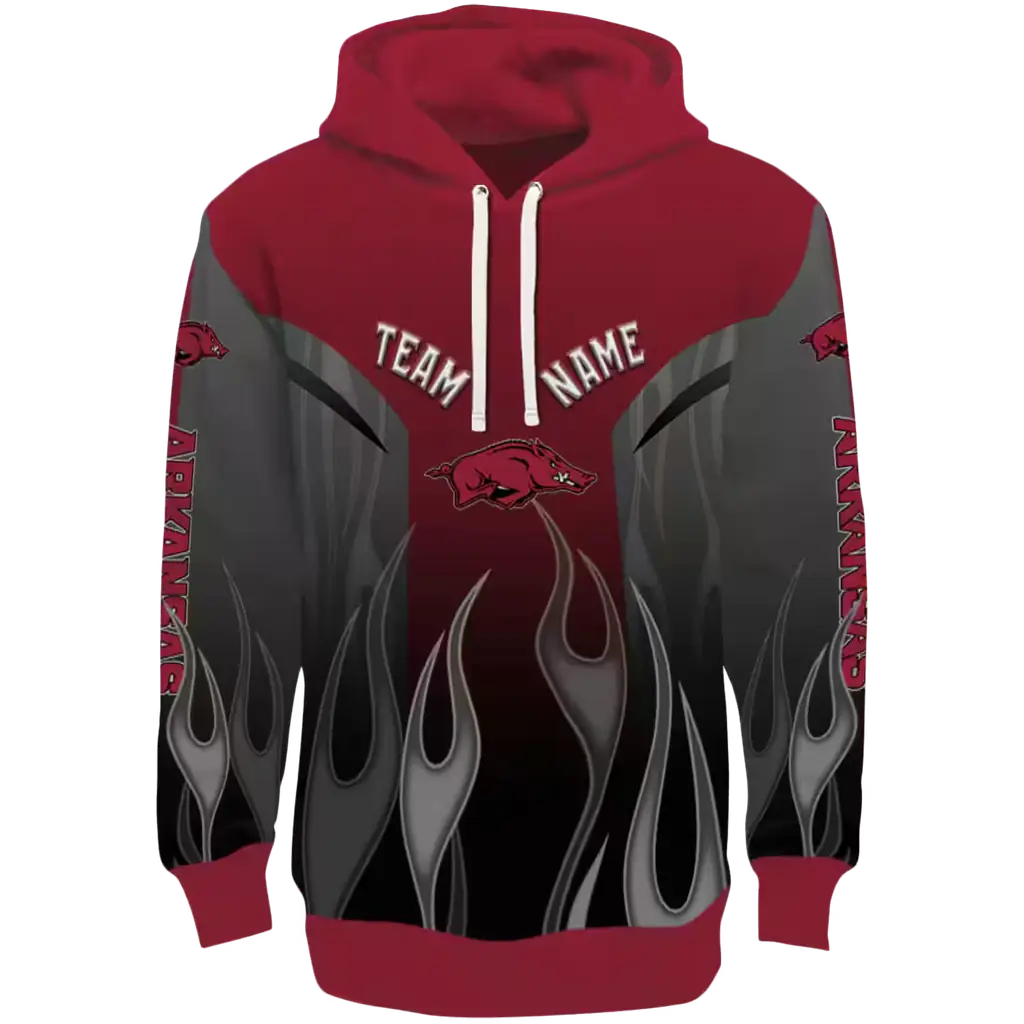 custom arkansas razorbacks flame design red hoodie best selling custom arkansas razorbacks flame design red hoodie best selling