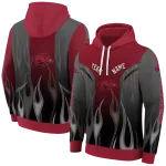 custom arkansas razorbacks flame design red hoodie best selling