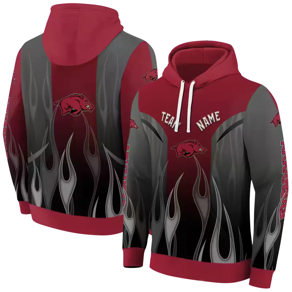 custom arkansas razorbacks flame design red hoodie fashion forward custom arkansas razorbacks flame design red hoodie fashion forward