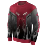 custom arkansas razorbacks flame design red hoodie best selling