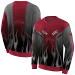 custom arkansas razorbacks flame design red hoodie best selling