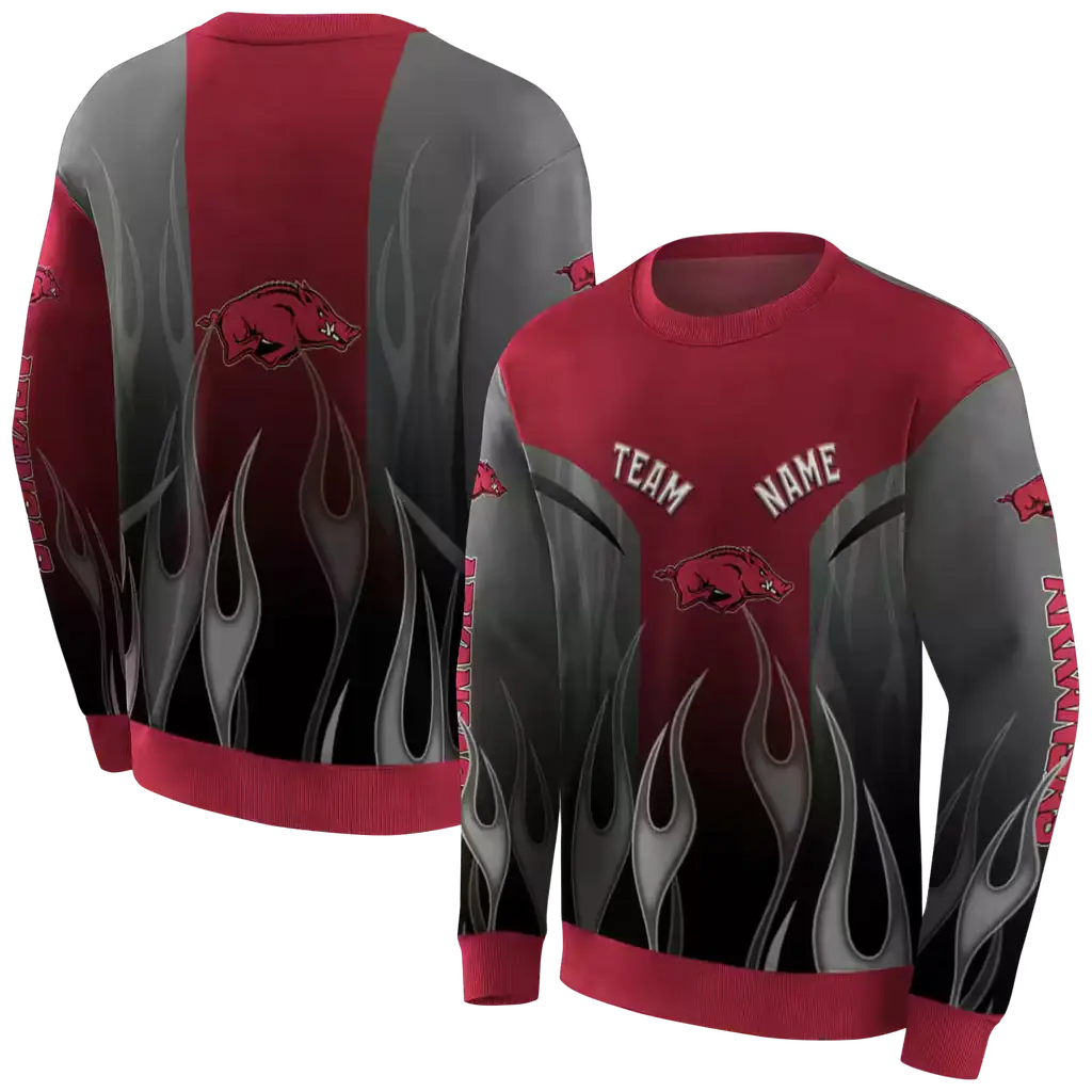 custom arkansas razorbacks flame design red hoodie premium grade custom arkansas razorbacks flame design red hoodie premium grade