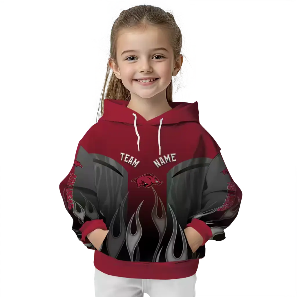 custom arkansas razorbacks flame design red hoodie top rated custom arkansas razorbacks flame design red hoodie top rated