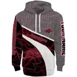 custom arkansas razorbacks hexagonal mesh red black gray hoodie best selling