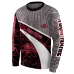 custom arkansas razorbacks hexagonal mesh red black gray hoodie best selling