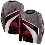custom arkansas razorbacks hexagonal mesh red black gray hoodie best selling
