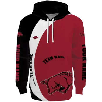custom arkansas razorbacks minimalist design red black hoodie best selling