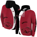 custom arkansas razorbacks minimalist design red black hoodie best selling