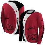 custom arkansas razorbacks minimalist design red black hoodie best selling