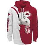 custom arkansas razorbacks peeking snoopy red hoodie best selling