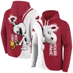 custom arkansas razorbacks peeking snoopy red hoodie best selling
