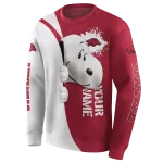 custom arkansas razorbacks peeking snoopy red hoodie best selling