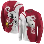 custom arkansas razorbacks peeking snoopy red hoodie best selling