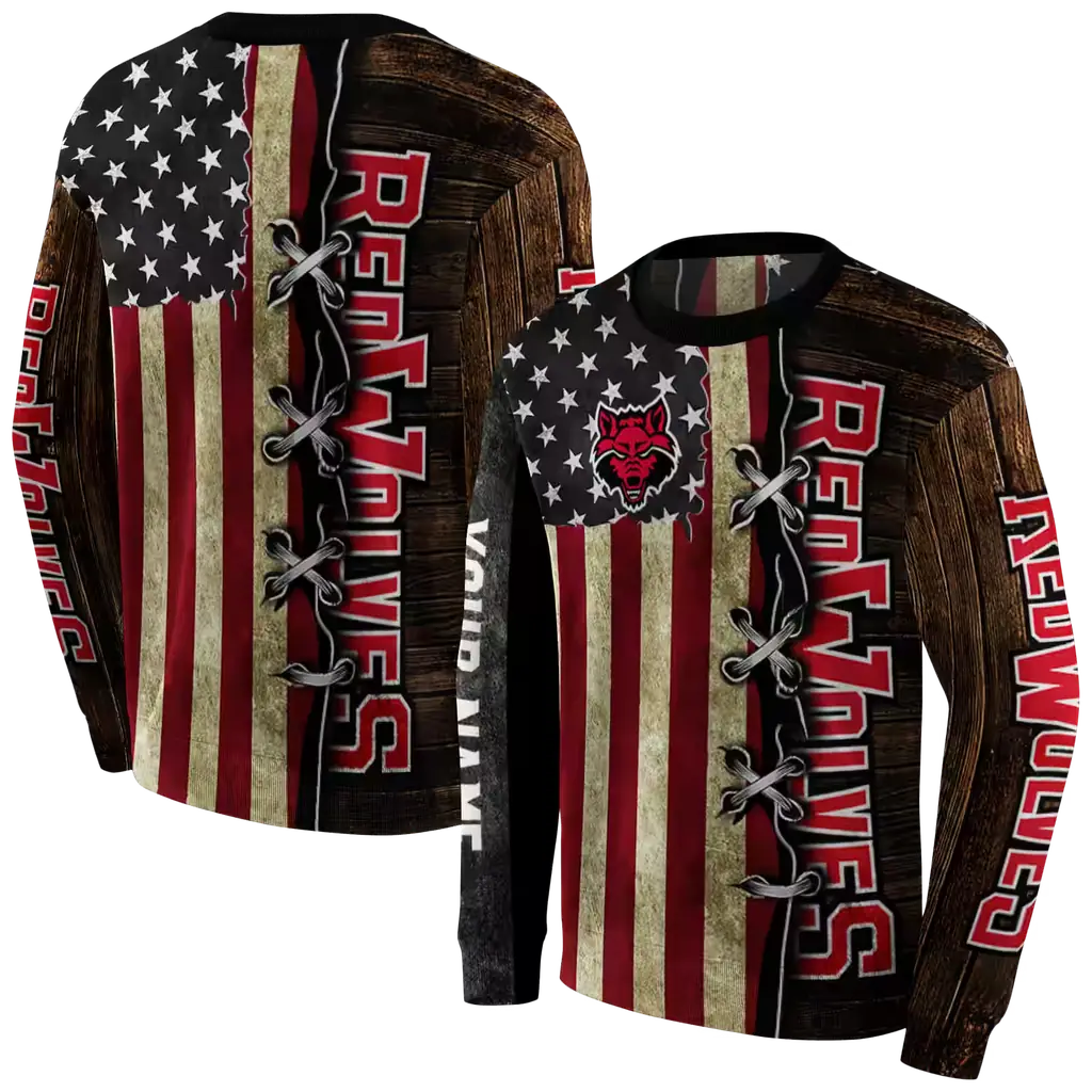 custom arkansas state red wolves american pride hoodie premium grade custom arkansas state red wolves american pride hoodie premium grade