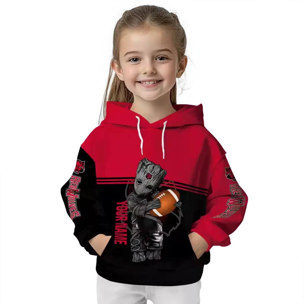 custom arkansas state red wolves baby groot scarlet black hoodie top rated custom arkansas state red wolves baby groot scarlet black hoodie top rated
