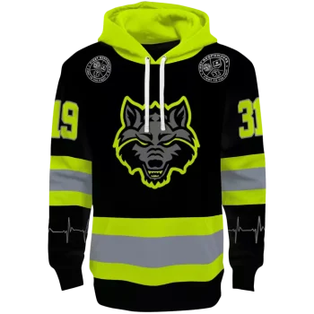 custom arkansas state red wolves safety motif black neon green hoodie best selling