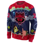 custom arkansas state red wolves spongebob patrick star scarlet navy hoodie best selling