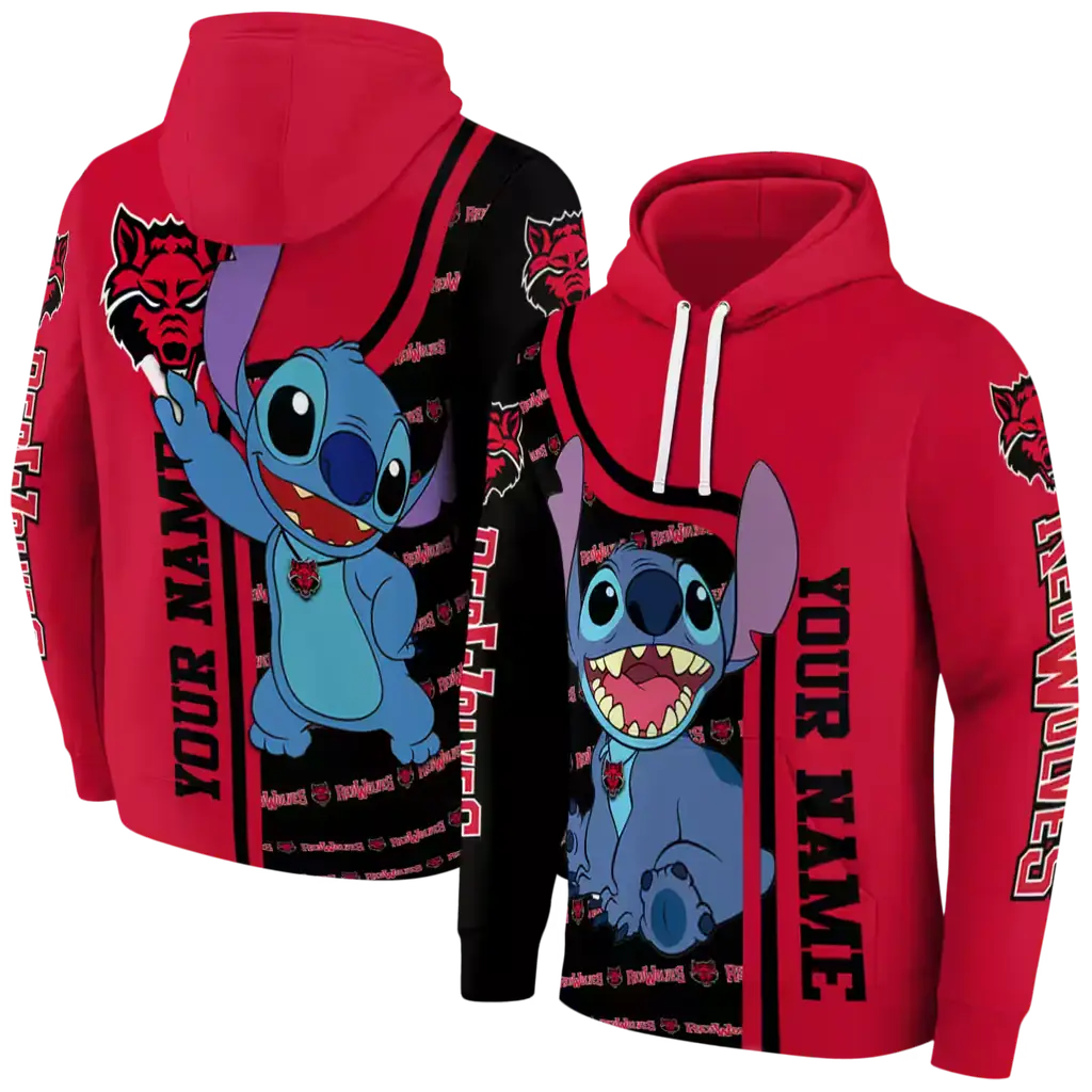 custom arkansas state red wolves stitch scarlet hoodie fashion forward custom arkansas state red wolves stitch scarlet hoodie fashion forward