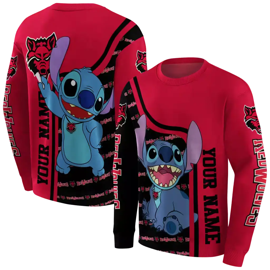 custom arkansas state red wolves stitch scarlet hoodie premium grade custom arkansas state red wolves stitch scarlet hoodie premium grade