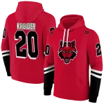 custom arkansas state red wolves striped sleeves scarlet hoodie best selling