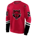 custom arkansas state red wolves striped sleeves scarlet hoodie best selling