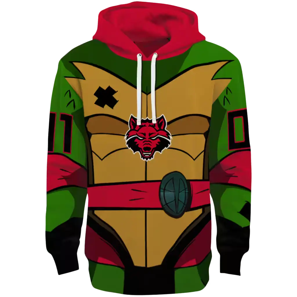 custom arkansas state red wolves superhero armor scarlet green hoodie best selling custom arkansas state red wolves superhero armor scarlet green hoodie best selling