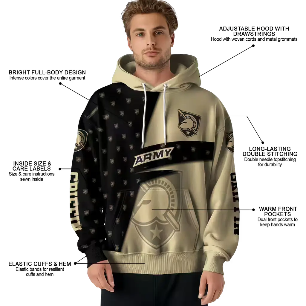 custom army black knights abstract shape gold hoodie latest model custom army black knights abstract shape gold hoodie latest model